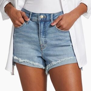 Good American Good Curve Distressed Denim Shorts